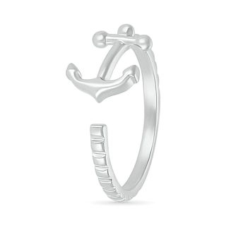 Sideways Anchor Wrap Toe Ring in Sterling Silver