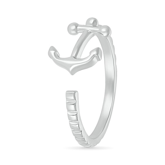 Sideways Anchor Wrap Toe Ring in Sterling Silver