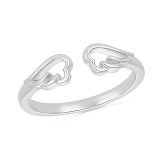 Angel Wings Wrap Toe Ring in 10K White Gold