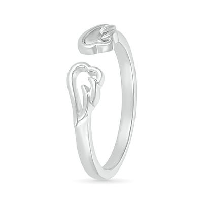 Angel Wings Wrap Toe Ring in 10K White Gold