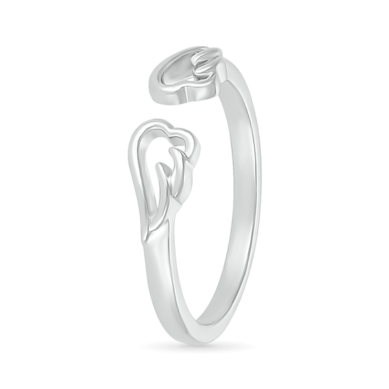 Angel Wings Wrap Toe Ring in 10K White Gold