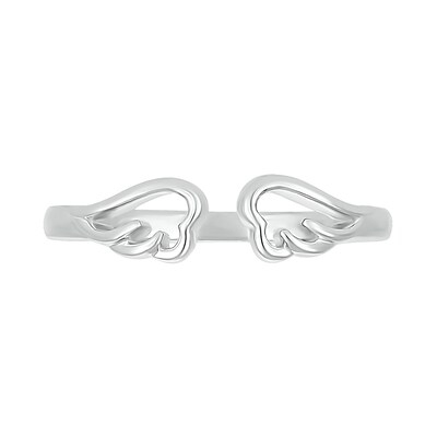 Angel Wings Wrap Toe Ring in 10K White Gold