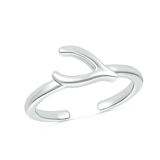 Wish Bone Toe Ring in 10K White Gold