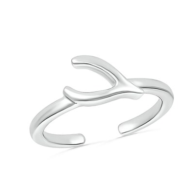 Wish Bone Toe Ring in 10K White Gold