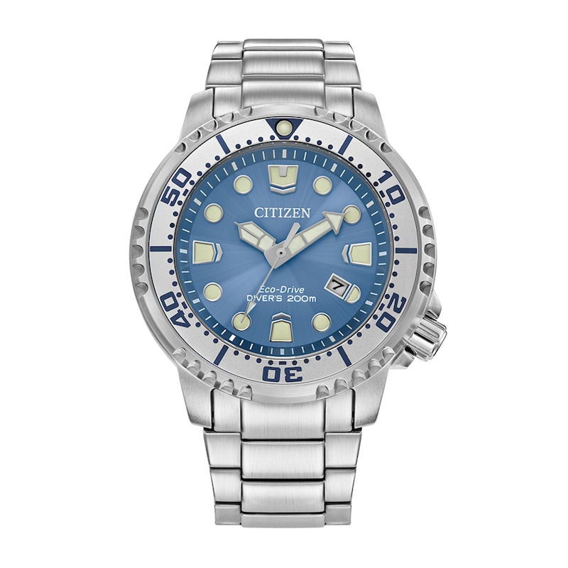 Men's Citizen Eco-Drive® Promaster Marine Watch with Sunray Light Blue Dial (Model: BN0165-55L)|Peoples Jewellers