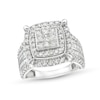 Thumbnail Image 0 of 2.00 CT. T.W. Princess-Cut Multi-Diamond Cushion Frame Multi-Row Engagement Ring in 10K White Gold