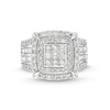 Thumbnail Image 3 of 2.00 CT. T.W. Princess-Cut Multi-Diamond Cushion Frame Multi-Row Engagement Ring in 10K White Gold