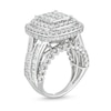 Thumbnail Image 2 of 4.00 CT. T.W. Princess-Cut Multi-Diamond Cushion Frame Multi-Row Engagement Ring in 10K White Gold