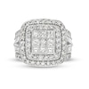 Thumbnail Image 3 of 4.00 CT. T.W. Princess-Cut Multi-Diamond Cushion Frame Multi-Row Engagement Ring in 10K White Gold