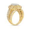 Thumbnail Image 3 of 2.00 CT. T.W. Pear-Shaped Multi-Diamond Double Frame Multi-Row Engagement Ring in 10K Gold