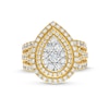 Thumbnail Image 4 of 2.00 CT. T.W. Pear-Shaped Multi-Diamond Double Frame Multi-Row Engagement Ring in 10K Gold