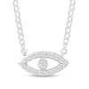 0.085 CT. T.W. Diamond Evil Eye Necklace in Sterling Silver - 20"