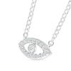 0.085 CT. T.W. Diamond Evil Eye Necklace in Sterling Silver - 20"