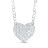 Thumbnail Image 0 of 0.18 CT. T.W. Diamond Heart Pendant in Sterling Silver - 20"