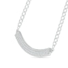 0.37 CT. T.W. Diamond Triple Row Curved Bar Necklace in Sterling Silver - 20"