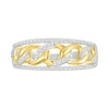 Thumbnail Image 1 of 0.23 CT. T.W. Diamond Edge Curb Chain Ring in Sterling Silver with 10K Gold Plate