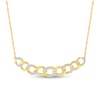 Thumbnail Image 0 of 0.23 CT. T.W. Diamond Curb Chain Bar Necklace in Sterling Silver with 10K Gold Plate