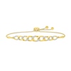 0.23 CT. T.W. Diamond Graduating Curb Chain Bar Bolo Bracelet in Sterling Silver with 10K Gold Plate - 9.5"