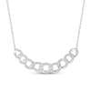 Thumbnail Image 0 of 0.29 CT. T.W. Diamond Curb Chain Bar Necklace in Sterling Silver