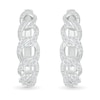 0.29 CT. T.W. Diamond Curb Chain Hoop Earrings in Sterling Silver