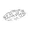 Thumbnail Image 0 of 0.18 CT. T.W. Diamond Curb Chain Ring in Sterling Silver