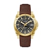 Thumbnail Image 1 of Men's Bulova Icon Gold-Tone Brown Racing Strap Watch with Black Dial (Model: 97B216)