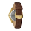 Thumbnail Image 3 of Men's Bulova Icon Gold-Tone Brown Racing Strap Watch with Black Dial (Model: 97B216)