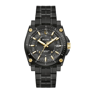 Men's Bulova Icon Black IP Watch with Black Dial (Model: 98B408)