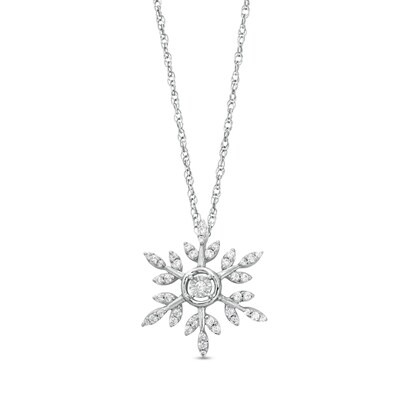 0.20 CT. T.W. Diamond Snowflake Pendant in Sterling Silver