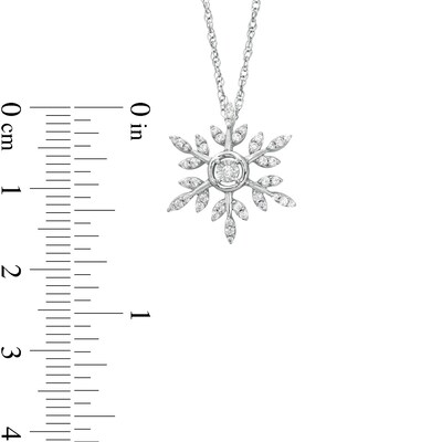 0.20 CT. T.W. Diamond Snowflake Pendant in Sterling Silver