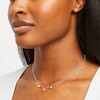 Thumbnail Image 1 of 0.23 CT. T.W. Multi-Diamond Three Stone Station Necklace and Stud Earrings Set in Sterling Silver