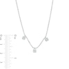 Thumbnail Image 4 of 0.23 CT. T.W. Multi-Diamond Three Stone Station Necklace and Stud Earrings Set in Sterling Silver