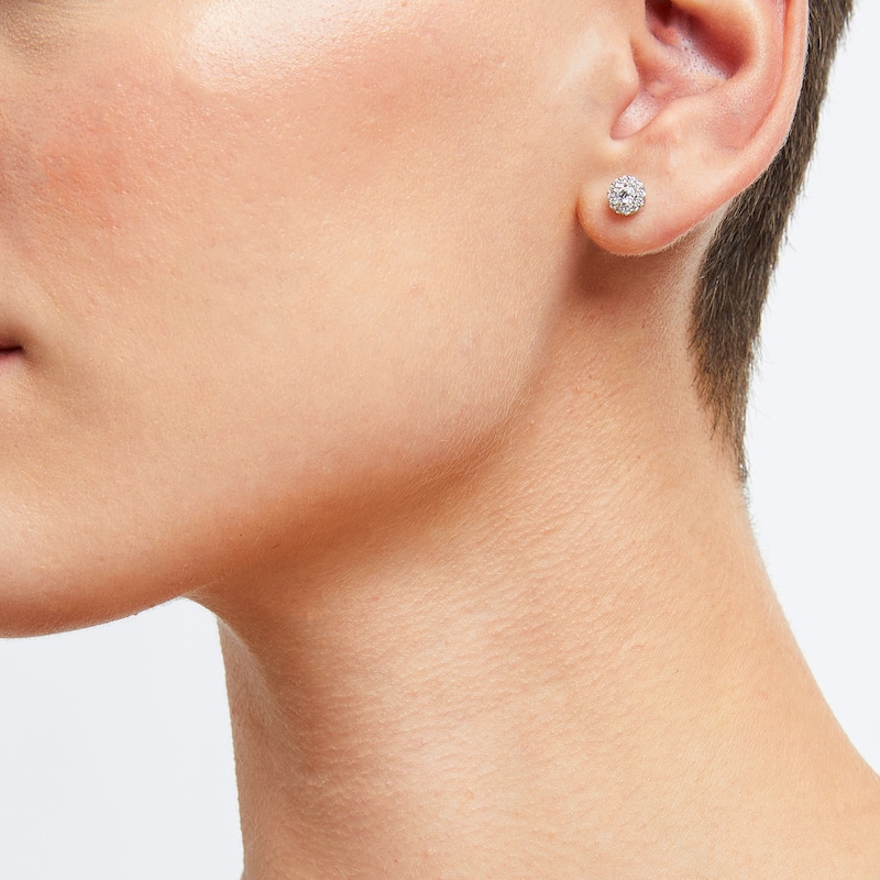 0.50 CT. T.W. Diamond Frame Stud Earrings in 10K White Gold (J/I3)|Peoples Jewellers