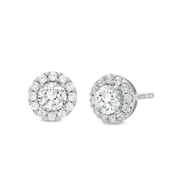 1.00 CT. T.W. Diamond Frame Stud Earrings in 10K White Gold (J/I3)