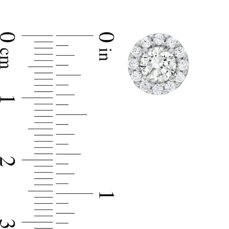 Main Image 3 of 1.00 CT. T.W. Diamond Frame Stud Earrings in 10K White Gold (J/I3)