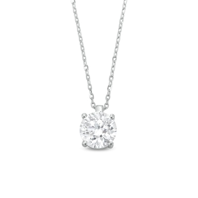 CT. Certified Lab-Created Diamond Solitaire Pendant in 14K White Gold (I/SI2