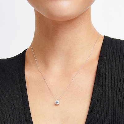 CT. Certified Lab-Created Diamond Solitaire Pendant in 14K White Gold (I/SI2