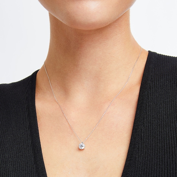 CT. Certified Lab-Created Diamond Solitaire Pendant in 14K White Gold (I/SI2