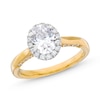 Thumbnail Image 0 of 1.38 CT. T.W. Oval Certified Lab-Created Diamond Frame Engagement Ring in 14K Gold (F/SI2)