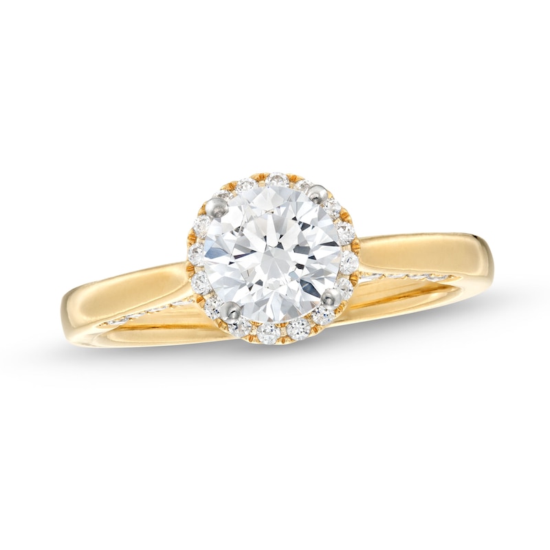 1.38 CT. T.W. Certified Lab-Created Diamond Frame Engagement Ring in 14K Gold (F/SI2)|Peoples Jewellers