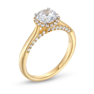 1.38 CT. T.W. Certified Lab-Created Diamond Frame Engagement Ring in 14K Gold (F/SI2)