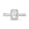 Thumbnail Image 3 of 1.38 CT. T.W. Emerald-Cut Certified Lab-Created Diamond Frame Engagement Ring in 14K White Gold (F/SI2)