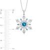 London Blue Topaz and White Lab-Created Sapphire Snowflake Pendant in Sterling Silver