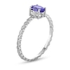 Thumbnail Image 2 of Oval Tanzanite Solitaire Braided Ring in 10K White Gold