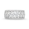Thumbnail Image 2 of 1.25 CT. T.W. Certified Lab-Created Diamond Herringbone Pattern Band in 14K White Gold (F/SI2)