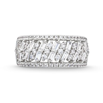 1.25 CT. T.W. Certified Lab-Created Diamond Herringbone Pattern Band in 14K White Gold (F/SI2)