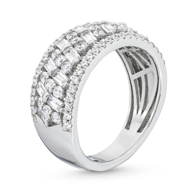 1.25 CT. T.W. Certified Lab-Created Diamond Herringbone Pattern Band in 14K White Gold (F/SI2)