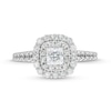 1.25 CT. T.W. Princess-Cut Certified Diamond Scallop Frame Engagement Ring in 10K White Gold (I/I2)