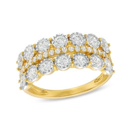 1.00 CT. T.W. Diamond Miracle Double Row Band in 10K Gold