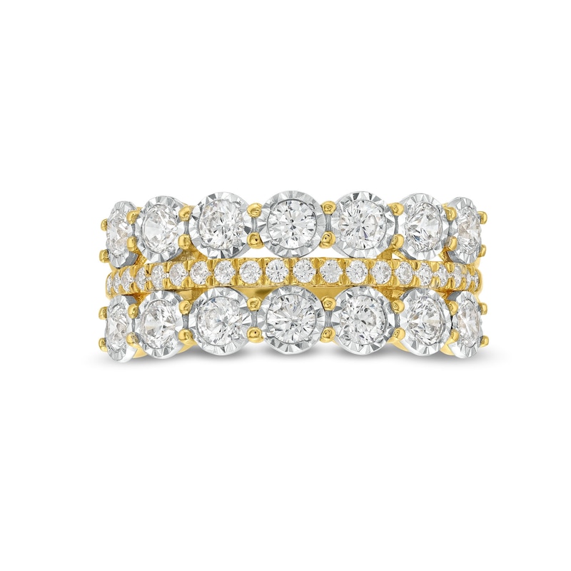 1.00 CT. T.W. Diamond Miracle Double Row Band in 10K Gold